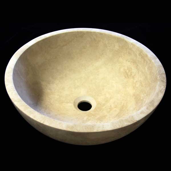 Light Travertine Round Basin